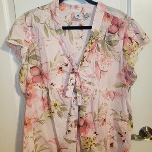 Caribbean Joe XL Short-Sleeve Blouse